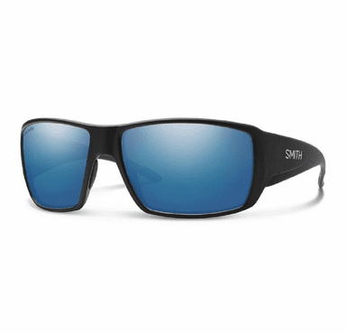 Smith Optics Guide's Choice Sunglasses ChromaPop Glass Polarized Blue Mirror - Matte Black Frame