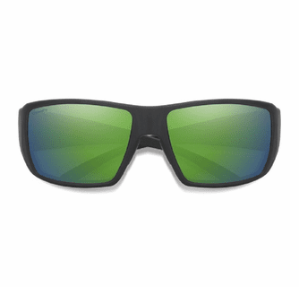 Smith Optics Guide's Choice Sunglasses ChromaPop Glass Polarized Green Mirror - Matte Black Frame