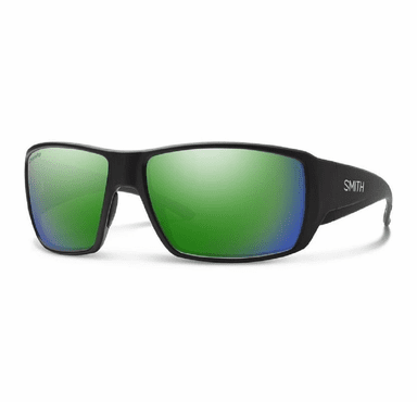 Smith Optics Guide's Choice Sunglasses ChromaPop Glass Polarized Green Mirror - Matte Black Frame
