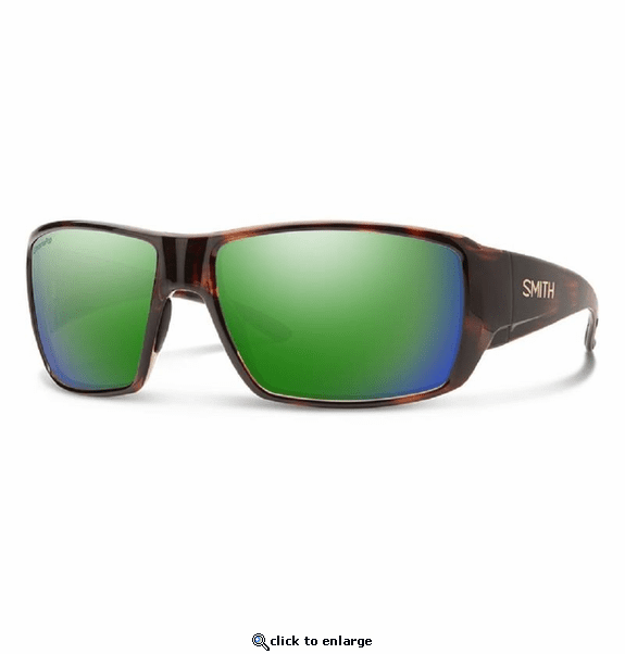 Smith Optics Guide's Choice Sunglasses ChromaPop Glass Polarized Green Mirror - Tortoise Frame