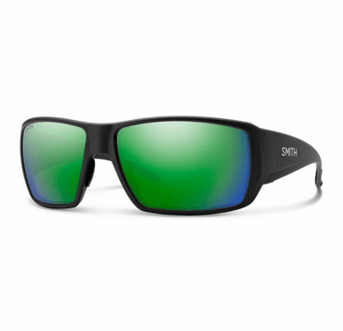 Smith Optics Guide's Choice XL Sunglasses ChromaPop Glass Polarized Green Mirror - Matte Black Frame