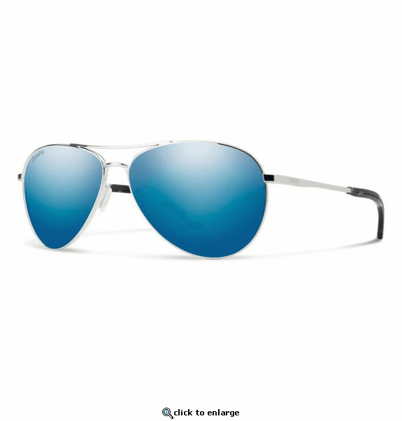 Smith Optics Langley 2 Sunglasses ChromaPop Polarized Blue Mirror - Silver Frame