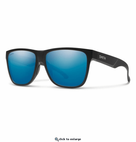 Smith Optics Lowdown XL 2 Sunglasses ChromaPop Polarized Blue Mirror - Matte Black Frame