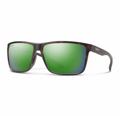 Smith Optics Riptide Sunglasses ChromaPop Glass Polarized Green Mirror - Matte Tortoise Frame