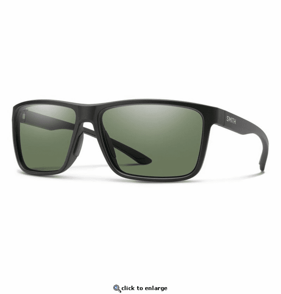 Smith Optics Riptide Sunglasses ChromaPop Polarized Gray Green - Matte Black Frame
