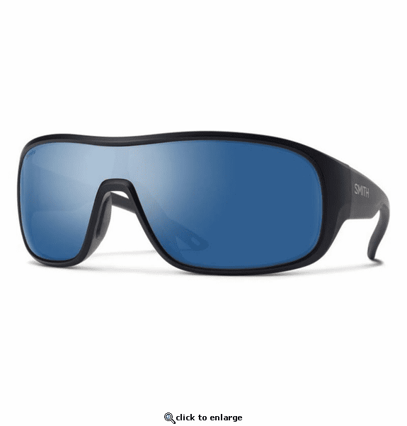 Smith Optics Spinner Sunglasses ChromaPop Polarized Blue Mirror - Matte Black Frame