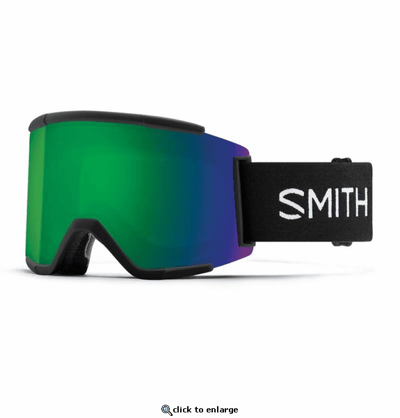 Smith Optics Squad XL Goggles Chromapop Sun Green Mirror - Black Frame