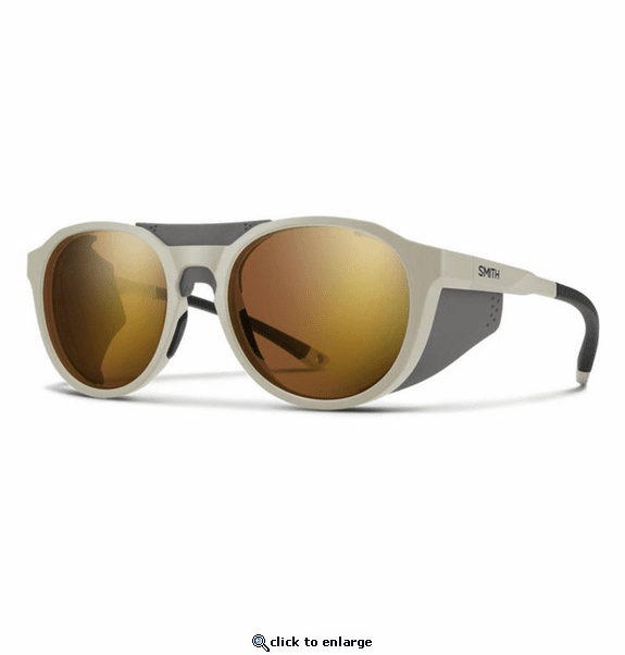 Smith Optics Venture Sunglasses ChromaPop Glacier Photochromic Copper Gold Mirror - Matte Bone Frame