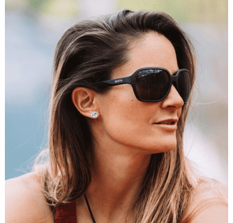 Smith Optics Whitney Sunglasses ChromaPop Polarized Gray Green - Matte Black Frame