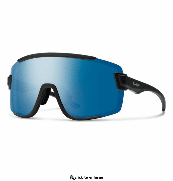 Smith Optics Wildcat Sunglasses ChromaPop Polarized Blue Mirror - Matte Black Frame