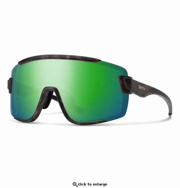 Smith Optics Wildcat Sunglasses ChromaPop Polarized Green Mirror - Matte Tortoise Frame