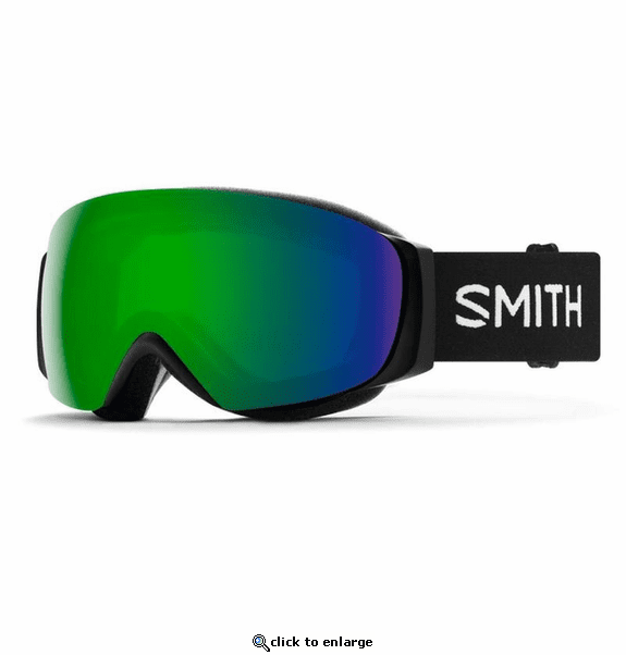 Smith Optics Women's I/O MAG S Goggles ChromaPop Sun Green Mirror - Black Frame