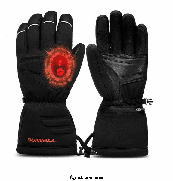 Sun Will Unisex Electric Rechargeable Heated Gloves for Cycling, Motorcycle & Skiing (Size M)