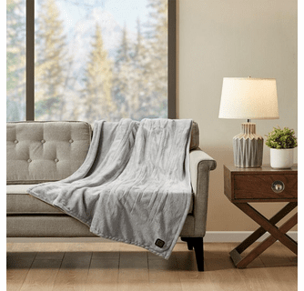 True North by Sleep Philosophy Plush Heated Throw with Built-In Control - 50"Wx70"L