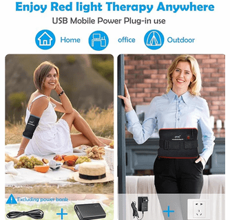 UTK Blue and Red Infrared Light Therapy Wrap Pad for Body - 8"x13"