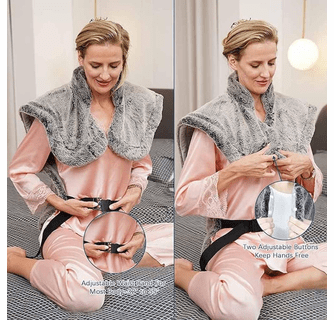 UTK Far Infrared Heating Pad for Neck Shoulder & Back Pain Relief - Brown