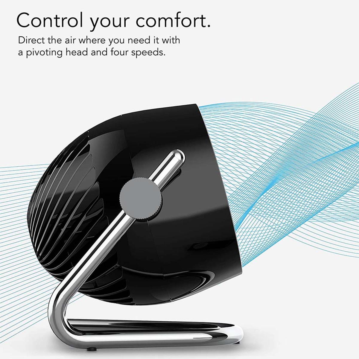 Vornado Pivot6 Whole Room Air Circulator Fan with 4 Speeds, Remote