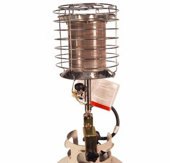 World Marketing 360 Propane(LP) Tank Top Heater with Safety Tip-Over - Match Ignition/Silver