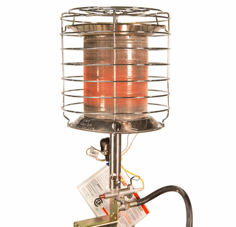World Marketing 360 Propane(LP) Tank Top Heater with Safety Tip-Over - Match Ignition/Silver