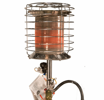 World Marketing 360 Propane(LP) Tank Top Heater with Safety Tip-Over - Match Ignition/Silver
