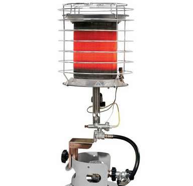 World Marketing 360 Propane(LP) Tank Top Heater with Safety Tip-Over - Match Ignition/Silver