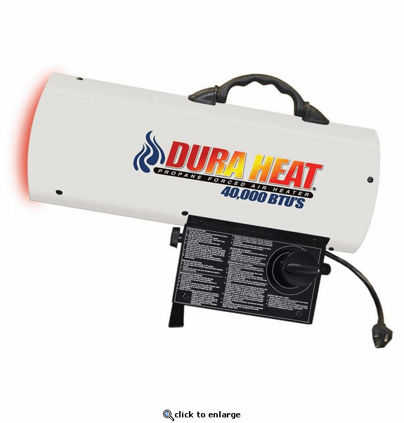World Marketing 40,000 BTU Propane(LP) Forced Air Heater - Piezo Ignition/White