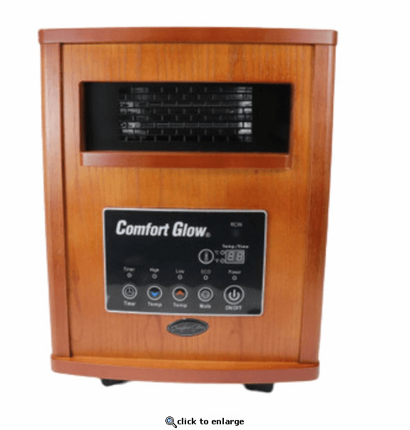 World Marketing Comfort Glow 8-Element Infrared Quartz Heater and Over Heat Protection - Oak