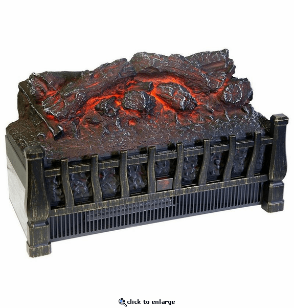 World Marketing Comfort Glow Electric Log Set, Heater with Firebox Projection - Black