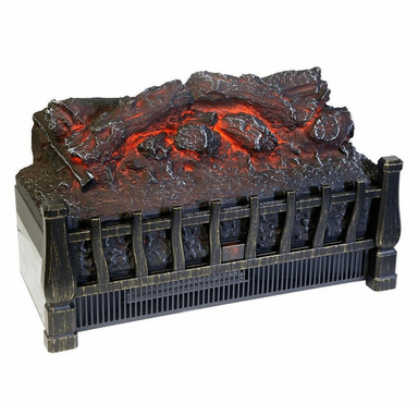 World Marketing Comfort Glow Electric Log Set, Heater with Firebox Projection - Black