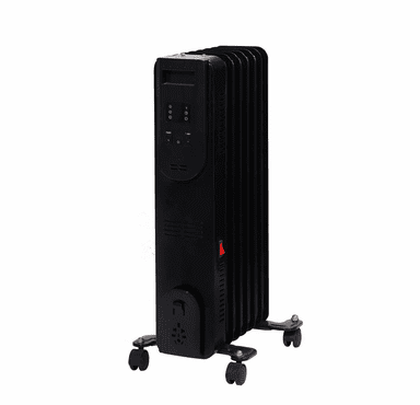 World Marketing Comfort Glow Electric Oil Filled Radiator Heater with 3 Power Settings - Black