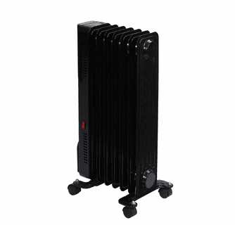 World Marketing Comfort Glow Electric Oil Filled Radiator Heater with 3 Power Settings - Black