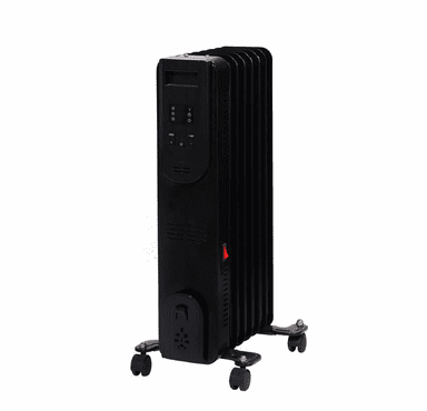 World Marketing Comfort Glow Electric Oil Filled Radiator Heater with 3 Power Settings - Black