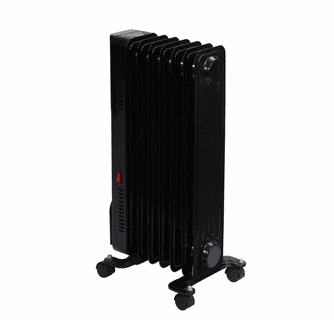 World Marketing Comfort Glow Electric Oil Filled Radiator Heater with 3 Power Settings - Black