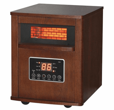World Marketing Comfort Glow Infrared Electric Space Heater and Over Heat Protection - Chestnut