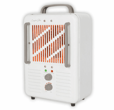 World Marketing Comfort Glow Milkhouse Style Electric Heater with 3-prong Grounded Plug - White