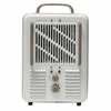 World Marketing Comfort Glow Milkhouse Style Electric Heater with 3-prong Grounded Plug - White