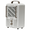 World Marketing Comfort Glow Milkhouse Style Electric Heater with 3-prong Grounded Plug - White