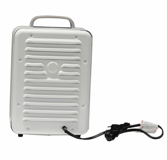World Marketing Comfort Glow Milkhouse Style Electric Heater with 3-prong Grounded Plug - White