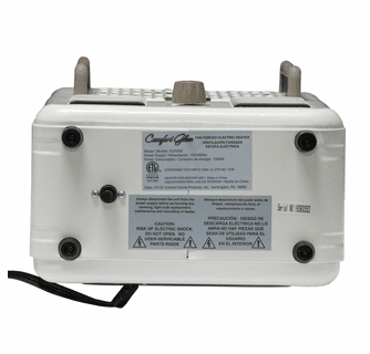 World Marketing Comfort Glow Milkhouse Style Electric Heater with 3-prong Grounded Plug - White