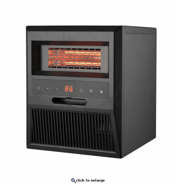 World Marketing Comfort Glow Portable Electric Infrared Quartz Heater with Remote - Black