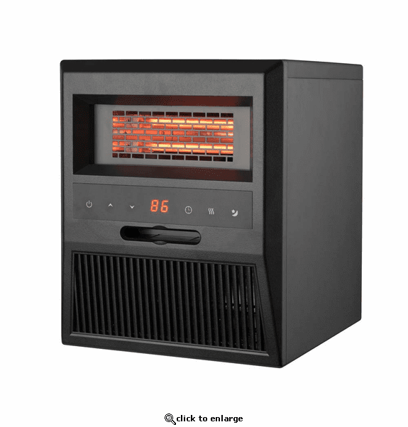 World Marketing Comfort Glow Portable Electric Infrared Quartz Heater with Remote - Black