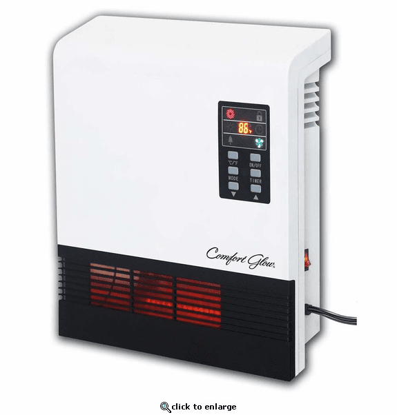World Marketing Comfort Glow Wall Mount Heater for Bathroom with Remote - White
