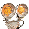 World Marketing Double Burner Tank Top Heater with Tip-over Shut-off - Match Ignition/Silver