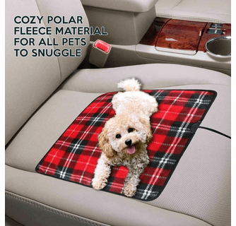 Zone Tech 12V Car Mini Heated Travel Blanklet Pad - Red Plaid