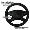 Zone Tech 12V Car Steering Wheel Heated Cover - Classic Black