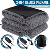 Zone Tech 12V Sherpa Fleece Travel Blanket - Grey