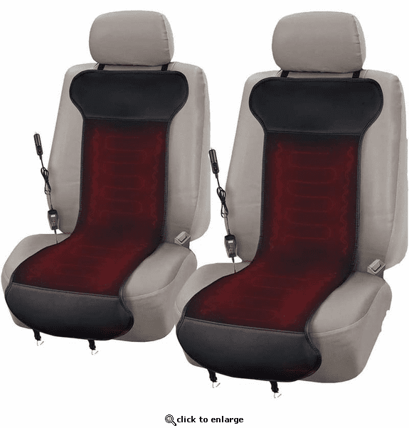Zone Tech Car Travel Seat Cover Cushion - 2 Pack of Classic Black