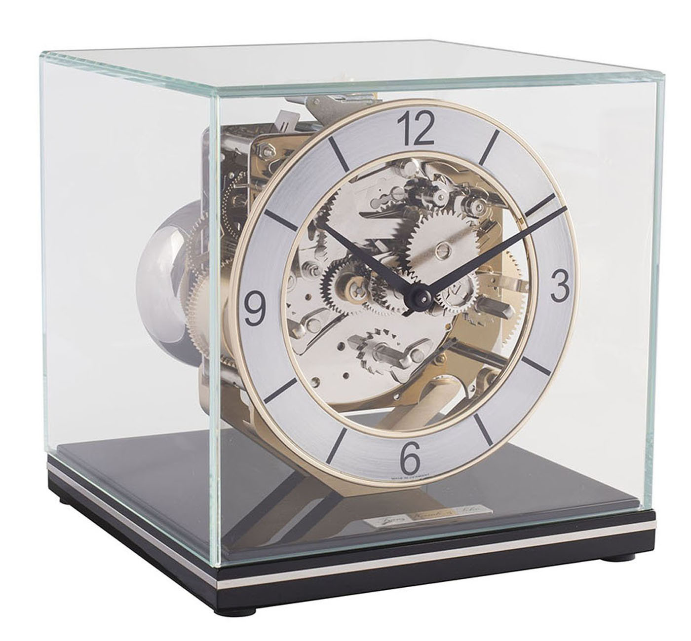 Clarke Black Key Wound Mantel Clock by Hermle Executive Gifts