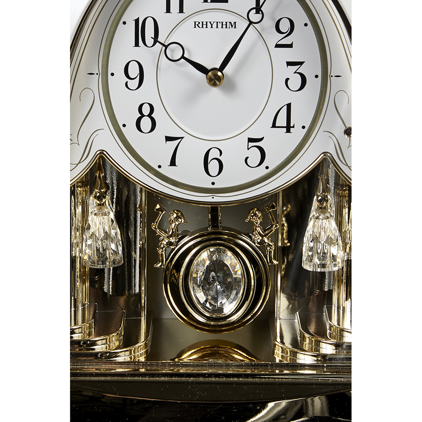Joyful Crystal Gold Mantel Clock by Rhythm 101 200