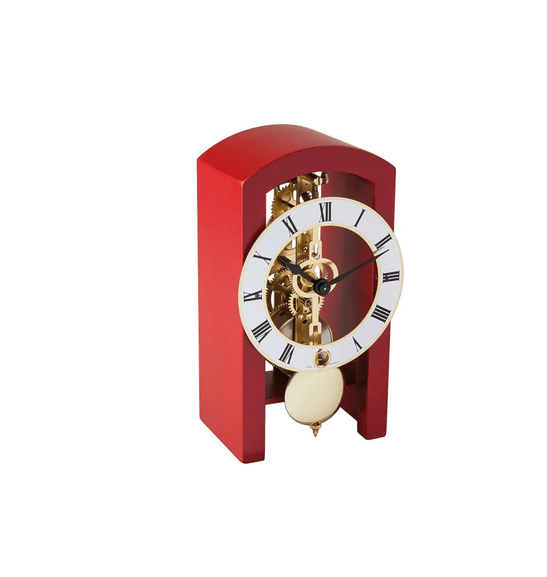 Patterson Red Key Wound Mantel Clock by Hermle